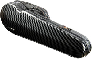 Estuche para Violín de fibra de carbono  4/4, Negro con raya blanca
