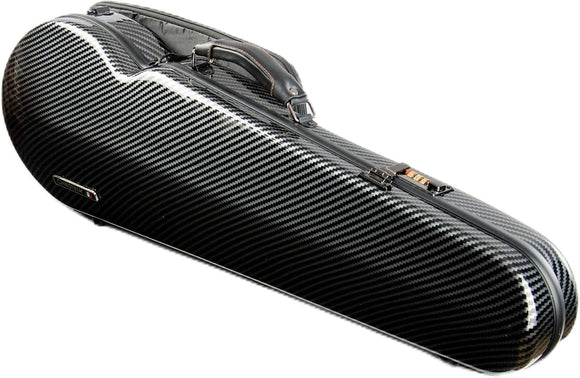 Estuche para Violín de fibra de carbono  4/4, Negro con raya blanca