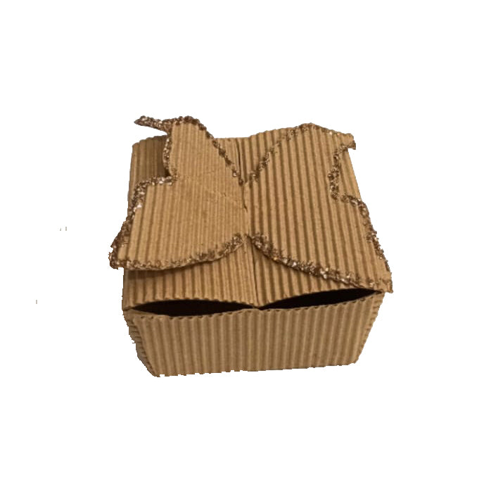 Caja con tapa en forma de mariposa