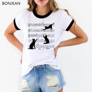Camisetas con diseños musicales Blanca