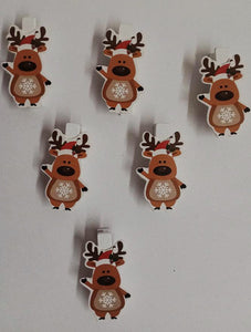 Pinzas decorativas navideñas de reno