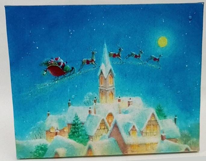 Cuadro navideño con luces