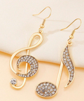 Aretes de clave de sol y nota musical