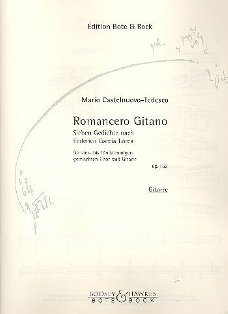 Partituras para Guitarra, Romancero Gitano, by Federico García Lorca OP.152