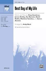 Partitura Coral Best day of my life SAB con Piano