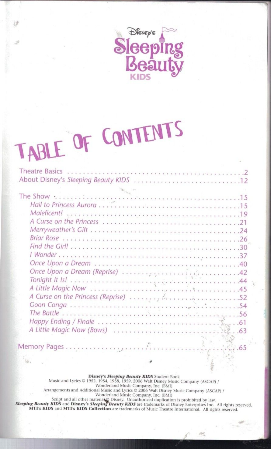 Sleeping beauty Kids Student Book, Disney