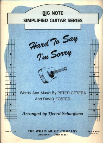 Hard To Say I'm Sorry Big note simplified guitar series