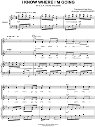 Partitura  Coral I Know Where I'm Going SSA con Piano