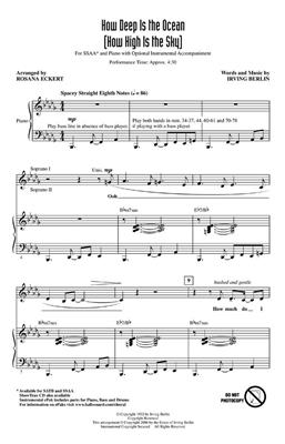 Partitura Coral How Deep is the Ocean (How High is the sky) SSAA