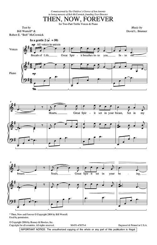 Partitura Coral Then, Now, Forever 2 Voces