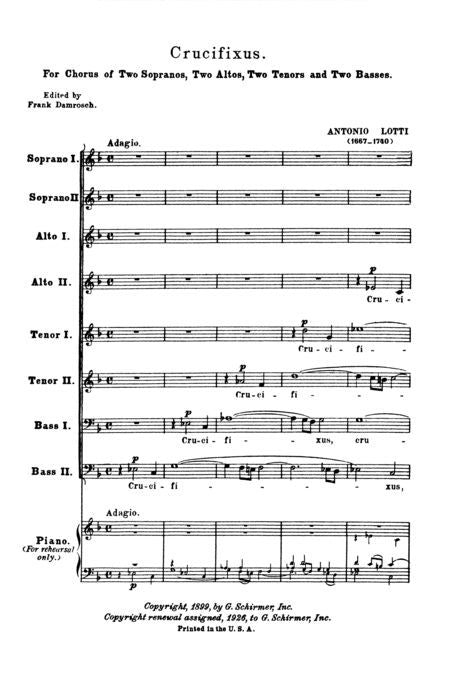 Partitura Coral Crucifixus 2