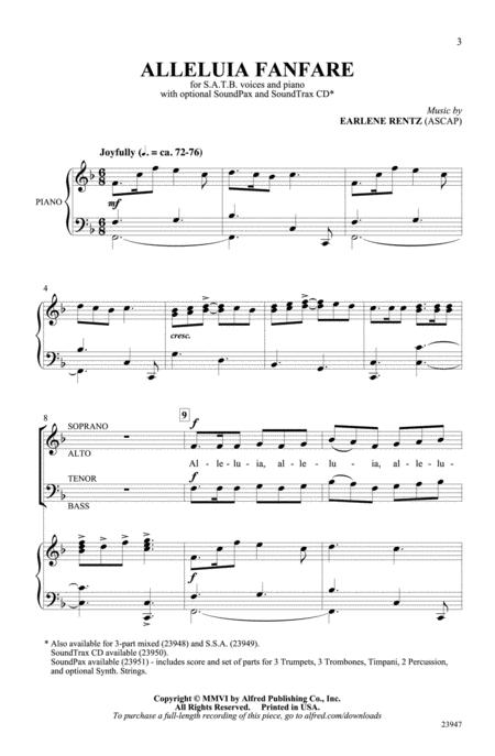 Partitura Coral Alleluia Fanfare SATB con Piano