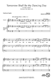 Partitura Coral Tomorrow Shall Be My Dancing Day SATB
