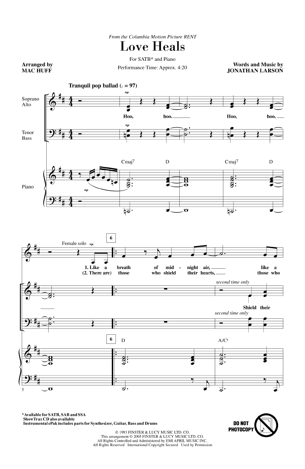 Partitura Coral Love Heals SATB