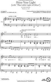 Partitura Coral Shine Your Ligth (with ''This Little Ligth of Mine'') 2 Voces