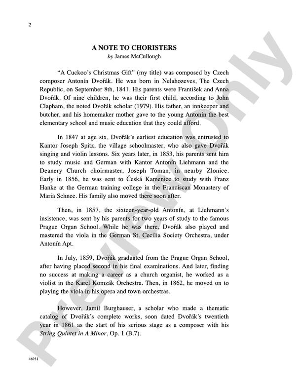 Partitura Coral Octavo A Cuckoo's Christmas Gift 2 Voces