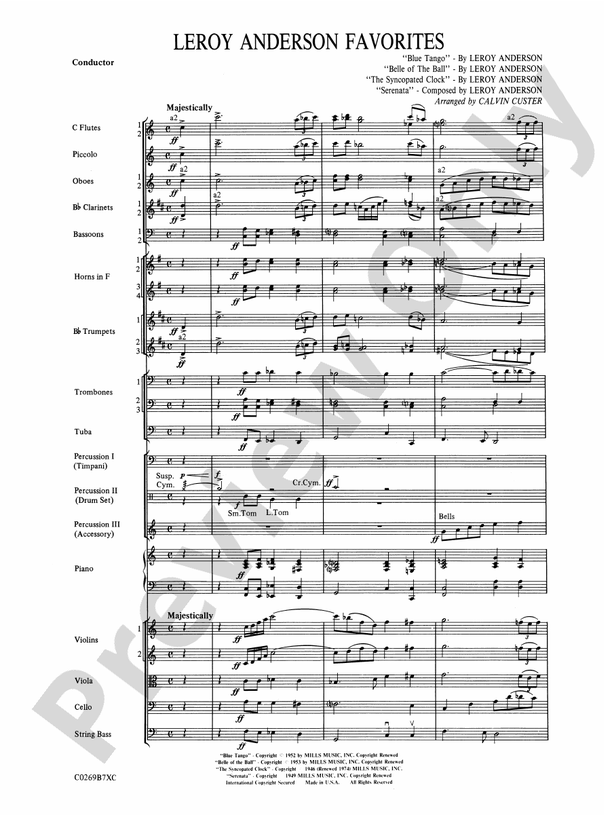 Full Orchestra Concert Level Leroy Anderson Favorites