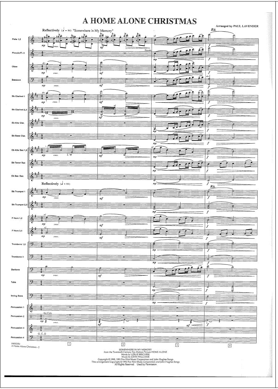 Partitura A Home Alone Christmas Concert Band Series