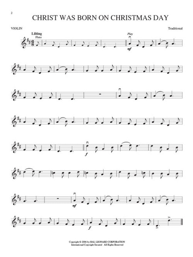 Partituras Instrumental Play- Along Christmas Carol de Violín