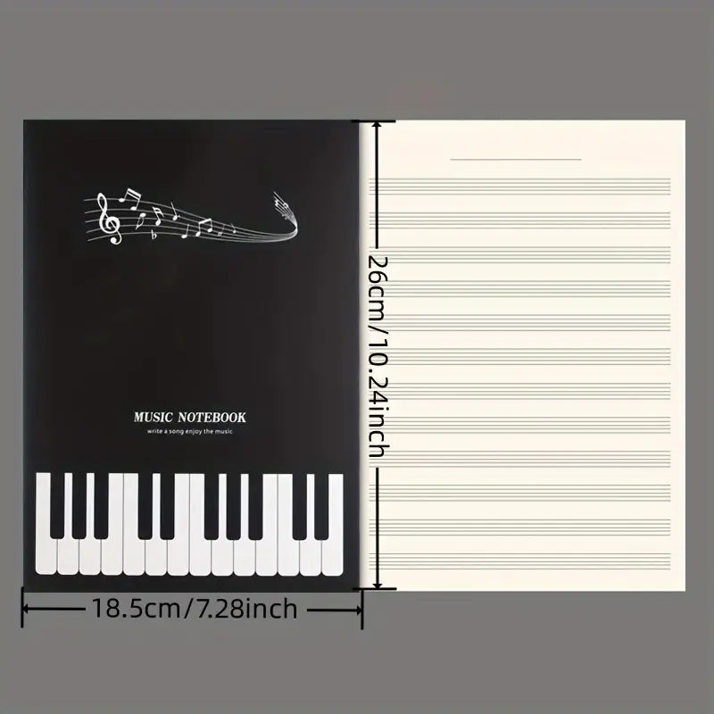 Cuaderno Pautado con diseño de Piano