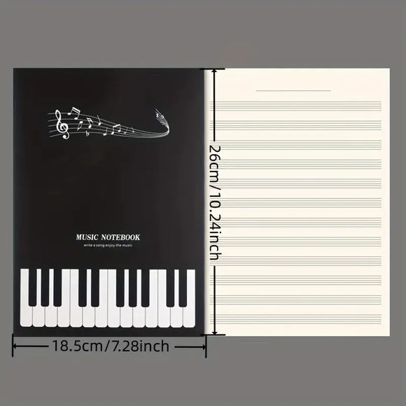 Cuaderno Pautado con diseño de Piano
