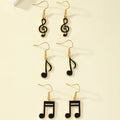 Set de 3 conjunto de aretes con simbolo musicales