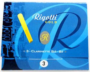 Paquete de 3 Cañas de Clarinete Sib, Rigotti Gold #3 1/2