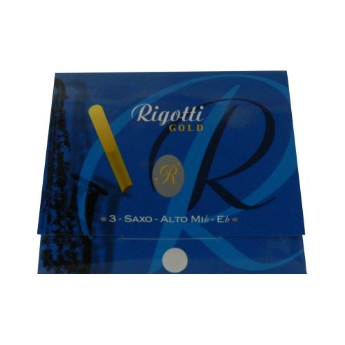 Paquete de 3 Cañas de Saxofón Alto Mib - Eb, Rigotti Gold #3 1/2