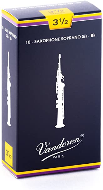 Caña Individual de Saxofón Soprano Sib-Bb, Vandoren Paris #3 1/2