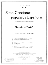 Partituras para Piano, Siete Canciones populares Españolas, by Manuel Falla