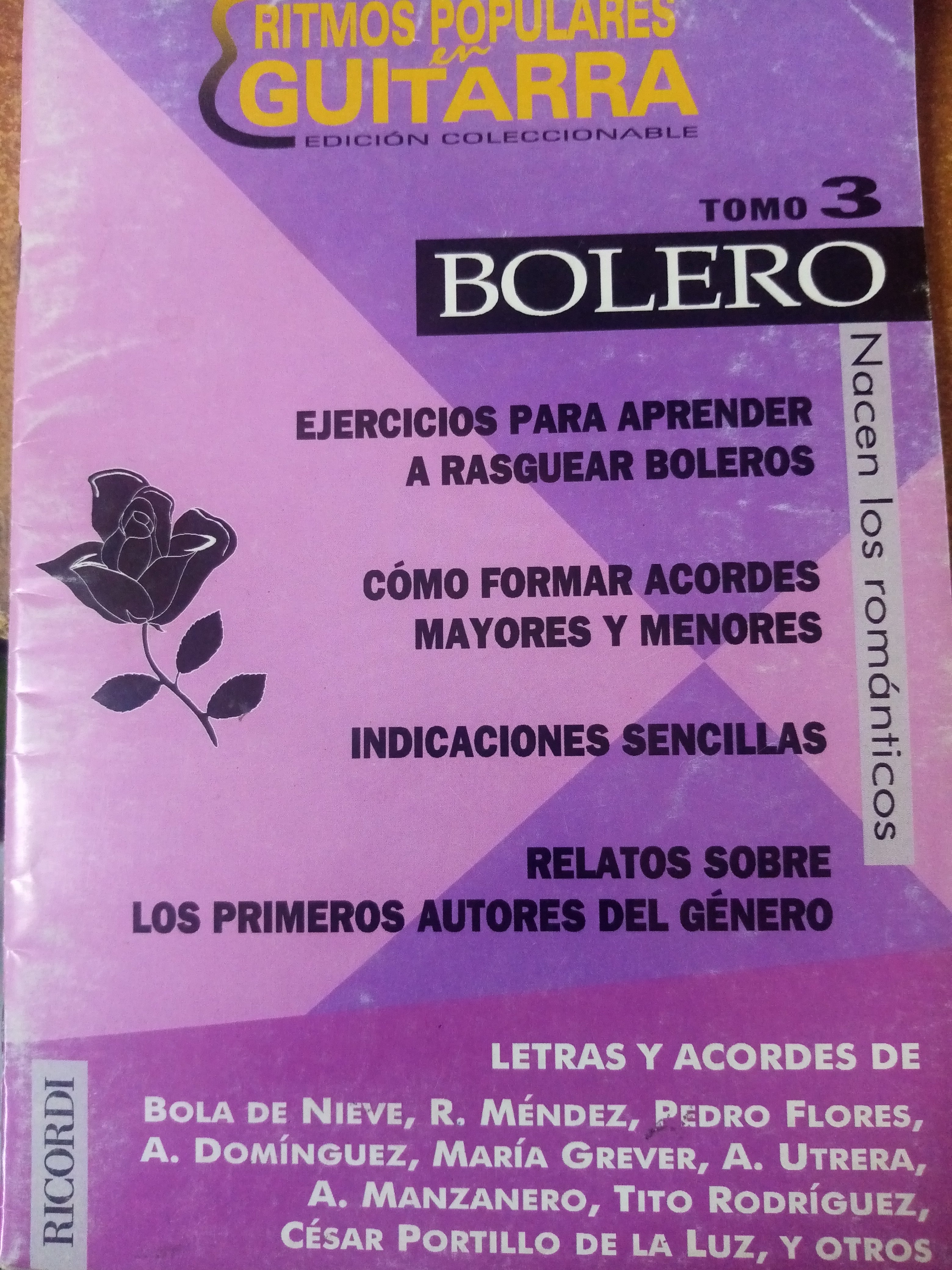 Ritmos populares en Guitarra Tomo 3 Bolero Ricordi