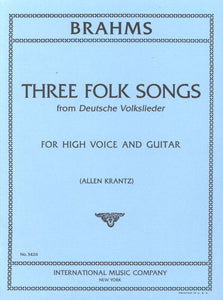 Partituras para Guitarra, Three Folk Songs, Brahms