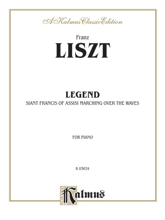 Partituras de Piano, Legend, by Franz Liszt