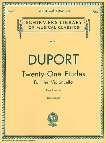 Libro Duport, Twenty-One Etudes, para Violoncello, Vol. 638