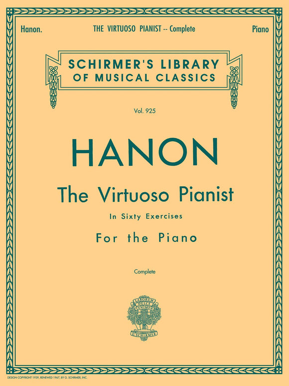 Libro de Piano Hanon, The Virtuoso Pianist, Vol. 925