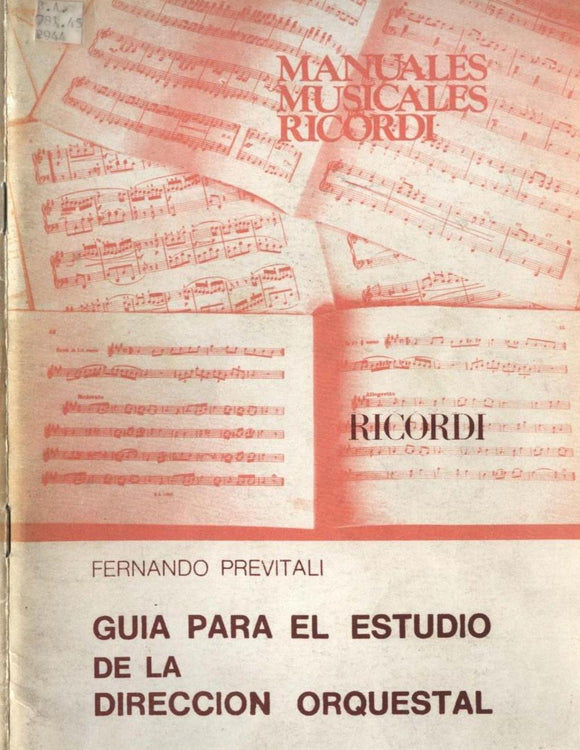 Libro Guía Para El Estudio De La Dirección Orquestal Fernando Previtali Ricordi