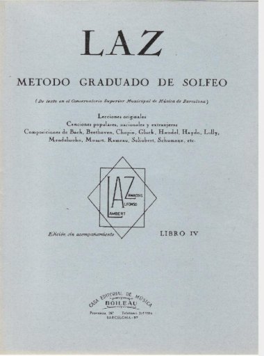 Laz método graduado de solfeo Libro IV