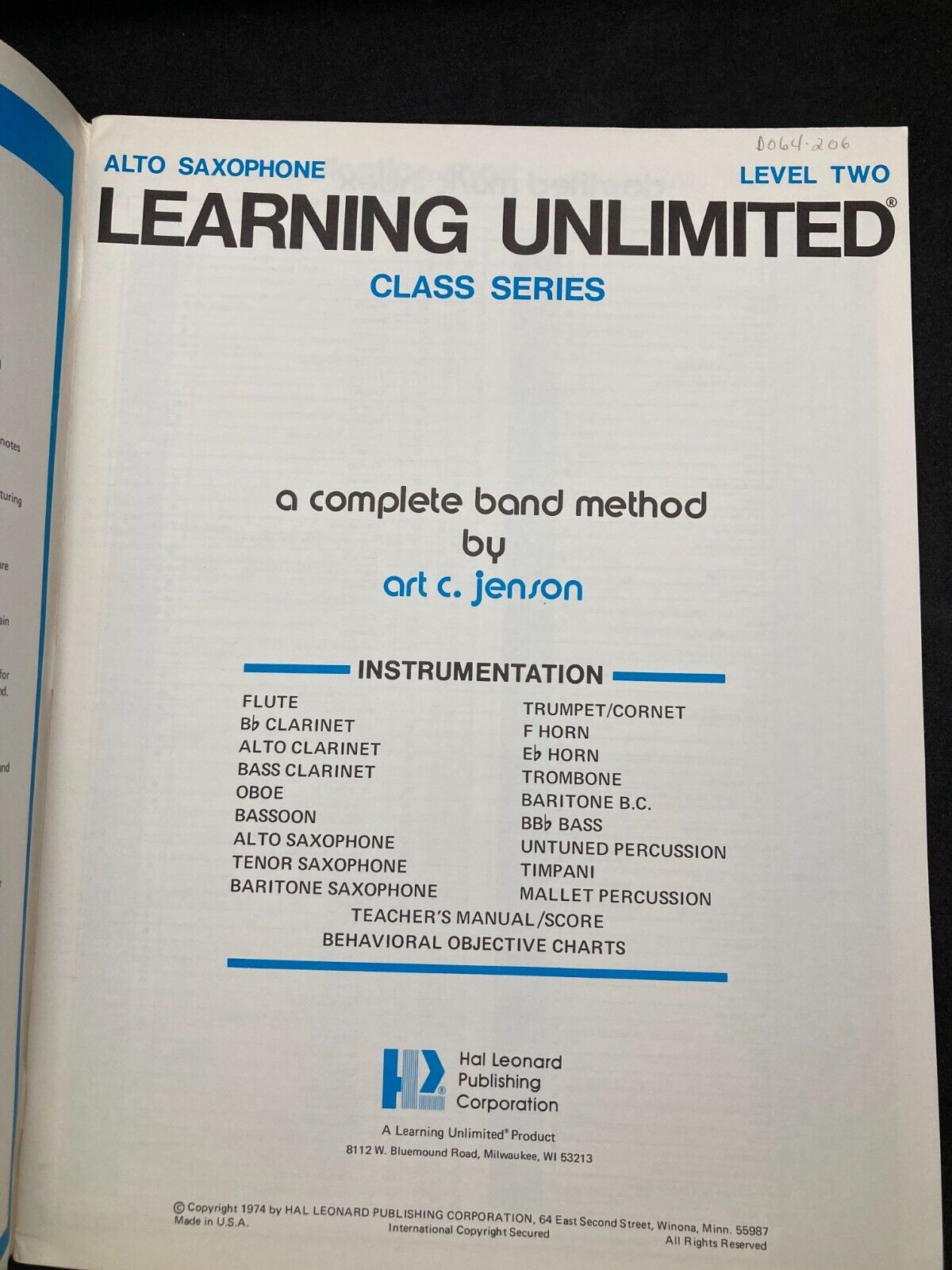 Libro de Trompeta, Learning Unlimited Class series Hal leonard Level 2
