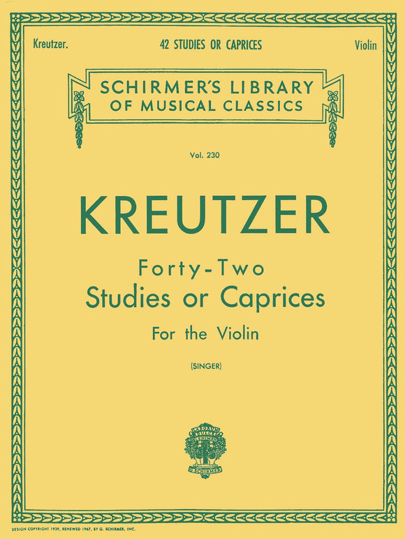 Libro de Violín, Kreutzer, Studies or Caprices, Vol. 230