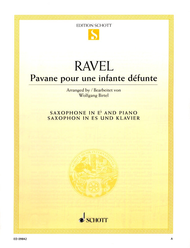 Libro de Saxofón y Piano Ravel Pavane pour une infante défunte.