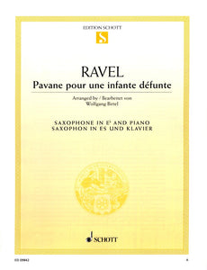 Libro de Saxofón y Piano Ravel Pavane pour une infante défunte.
