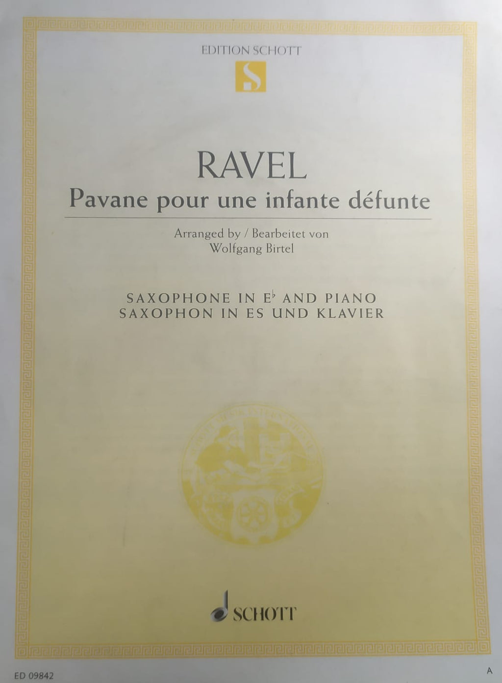 Libro de Saxofón y Piano Ravel Pavane pour une infante défunte.