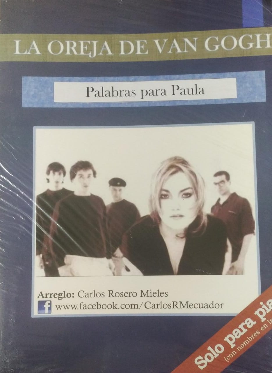 Partituras de Piano, Palabras para Paula, La Oreja de Van Gogh