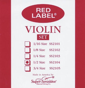 Juego de Cuerdas de Violín Red Label 1/2