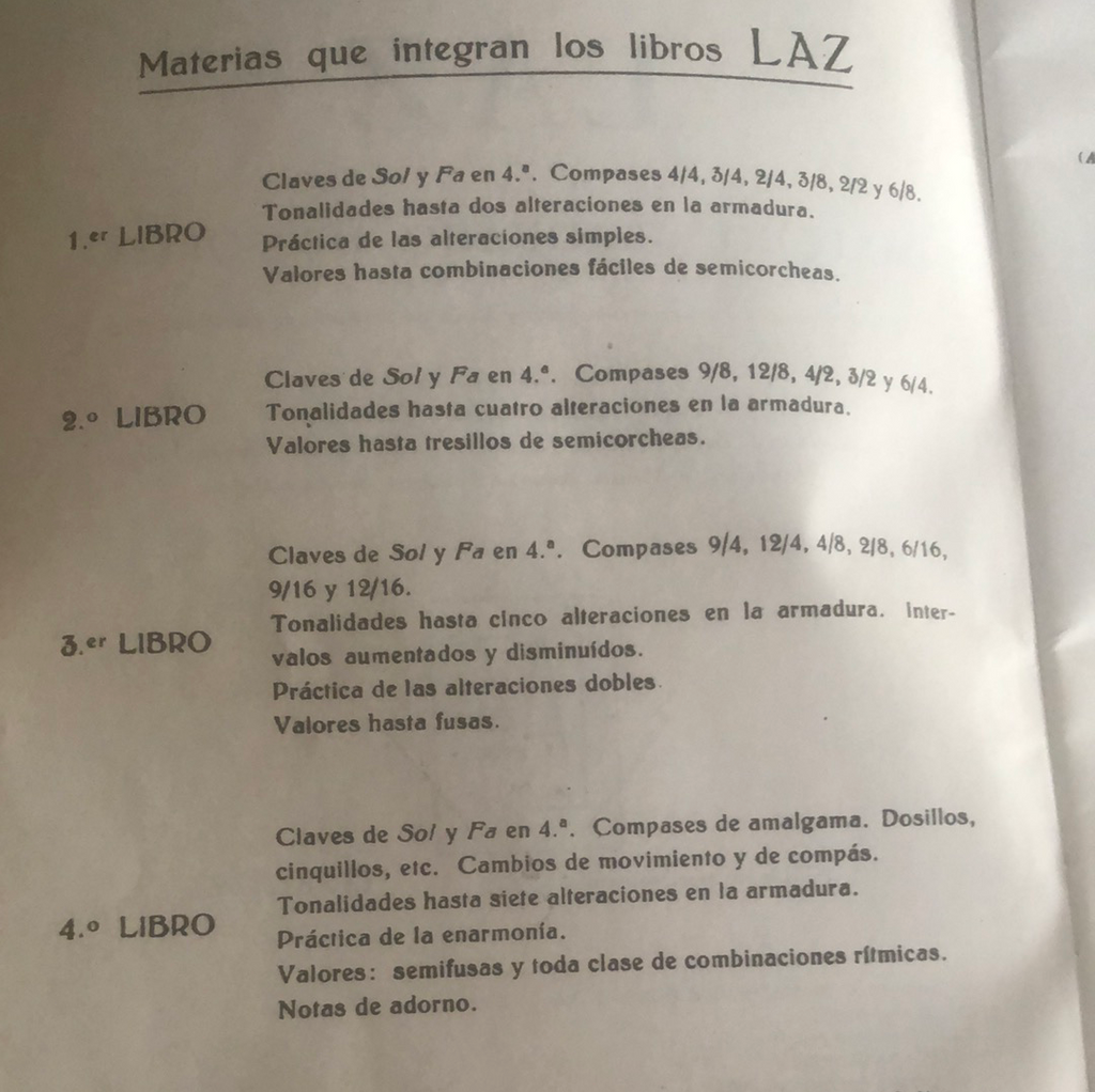 Laz método graduado de solfeo Libro IV