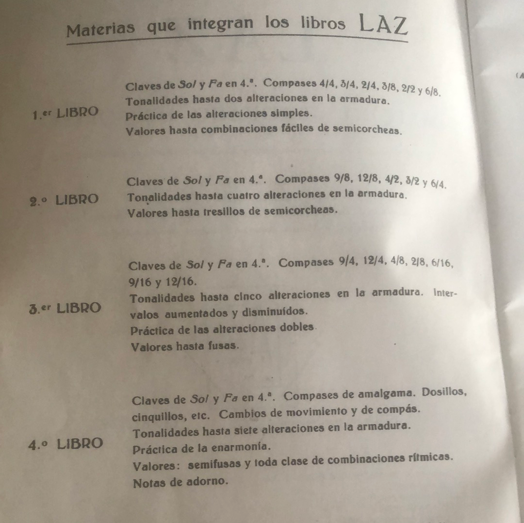 Laz método graduado de solfeo Libro IV