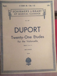 Libro de cello Duport Twenty-one Etudes Vol. 637